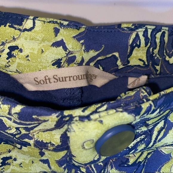 NWOT Soft Surroundings Green Blue Elisabetta Floral Stretchy Pants Size Small - Picture 6 of 11